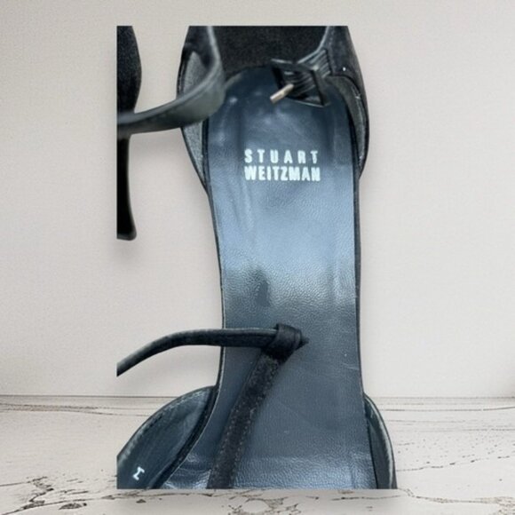 Vintage stuart weitzman Black Tie Satin Heels Shoes Size 8.5/ 39 - Picture 3 of 10